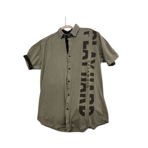 Vintage 90's I Blues Streetwear‎ Trendy Designed Button Up Shirt
